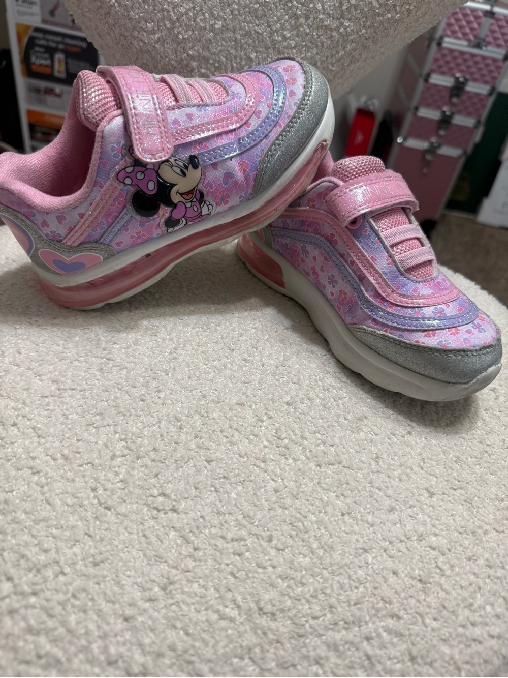Kids Light-Up Minnie Mouse Pink and Lavender Sneakers